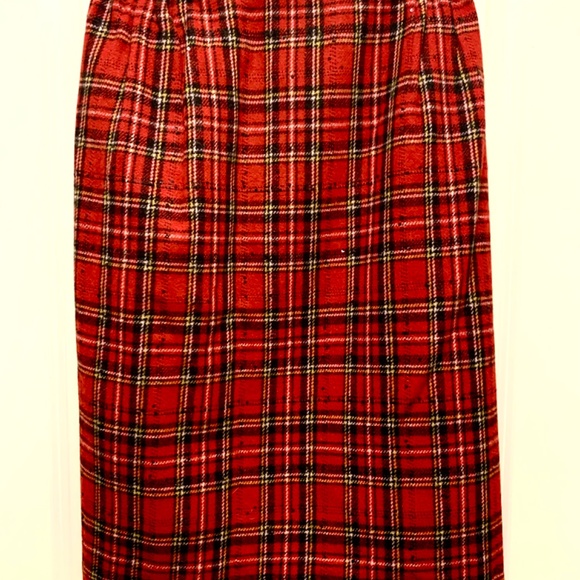 Talbots Red Wool Tartan Plaid Pencil Skirt 18W - NWT - Picture 3 of 11